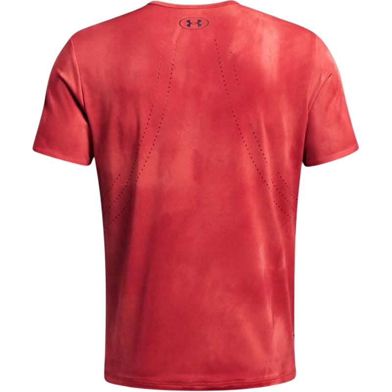 Under Armour UA Vanish Elite Logo Tie-Dye Print Breathable Crew Neck Training T-Shirt Men Tops Red 1383669-814