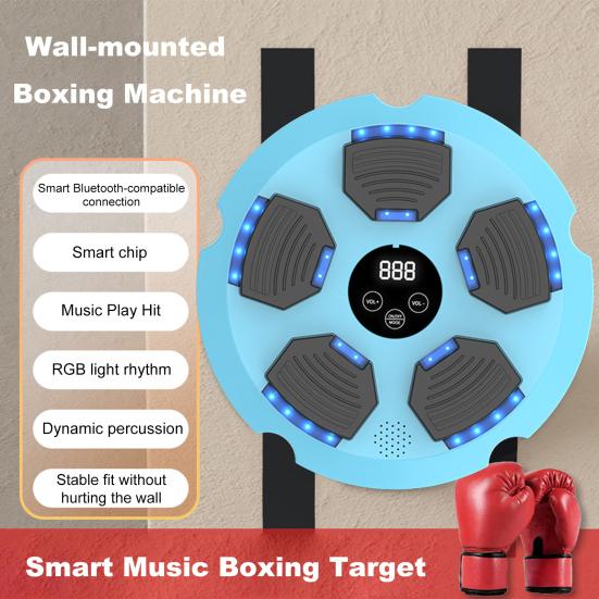 Musikkboksemaskin Veggmontert Bluetooth-kompatibel Elektronisk Smart LED-boksing Trening Stansepute Hjemmetreningsutstyr
