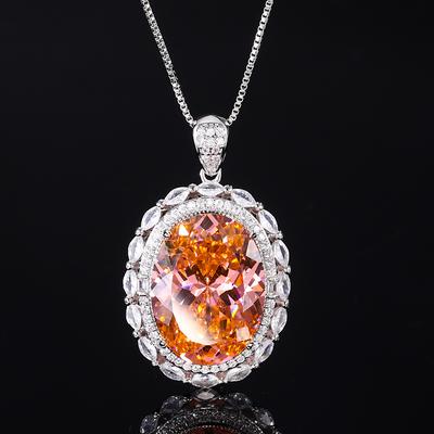 Joia Base de Cobre Banhada a Ouro Pássaro Simulador Ninho Forma de Ovo Pingente de Temperamento Pedra Principal 15 * 20