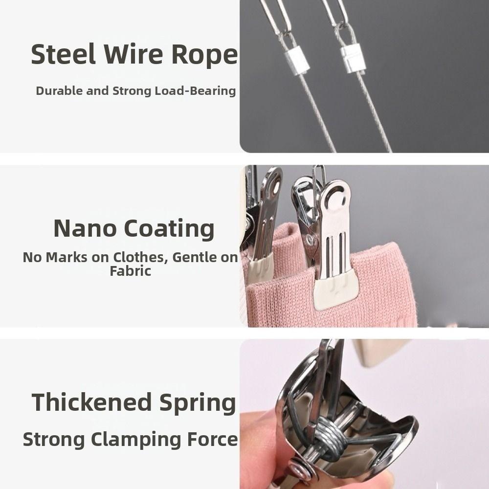 Niezostawiający śladów Stojak do suszenia ubrań Wiatroodporne klipsy do suszenia na bieliznę Suszenie ubrań