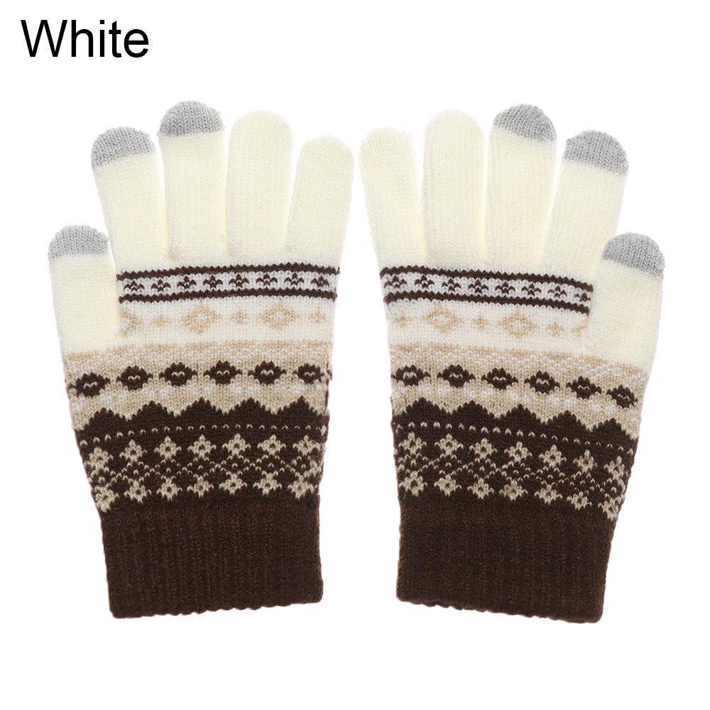 Outdoor Thick Warm Touch Screen Mittens Winter Gloves Knitted Full Finger Gloves