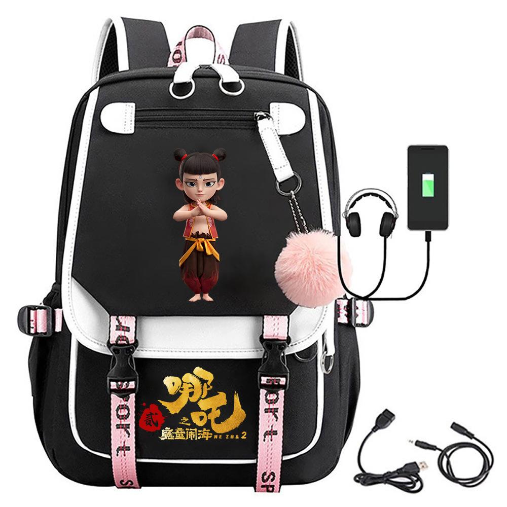 New Nezha's Devil's Child Noisy Sea Animation Large Capacity Backpack Travel Bag Computer Bag Student Leisure Backpack School Bag