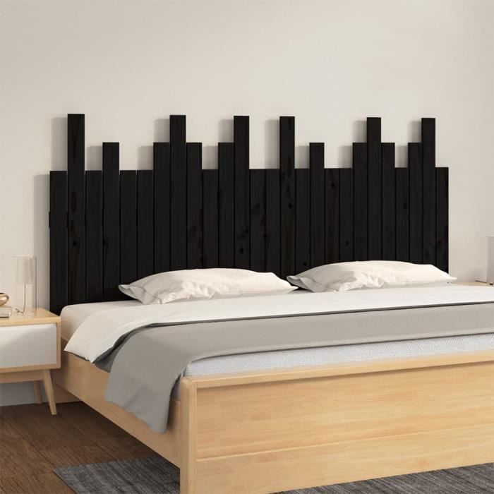 VidaXL Tête de lit murale Noir 166x3x80 cm Bois massif de pin 824812