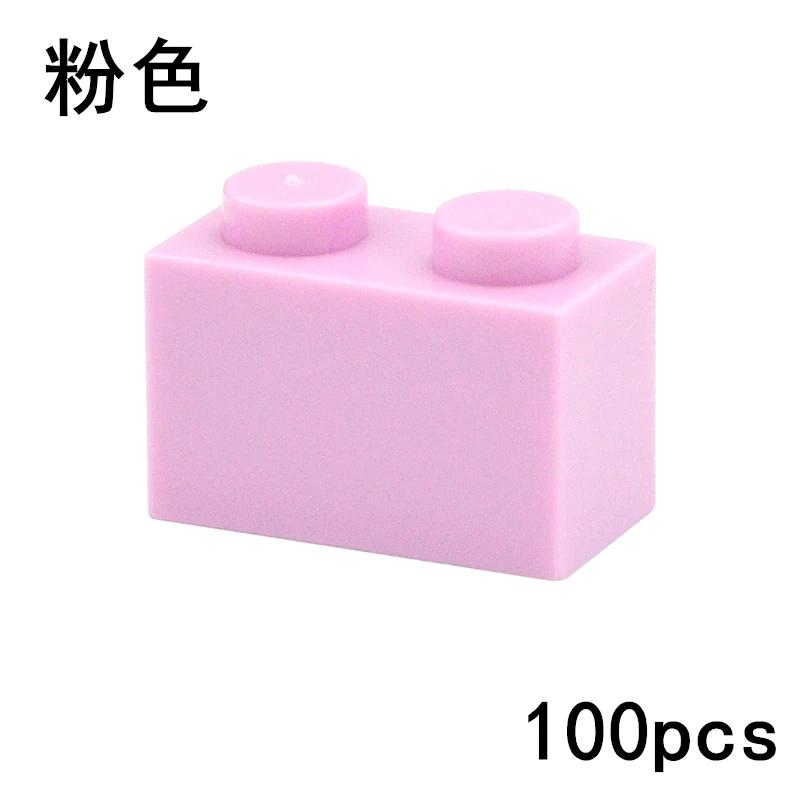 100pcs Bricks Compatible 3004 1x2 Dots DIY Building Blocks Thick Figures Brick Educational Creative Construction Toys For Kids