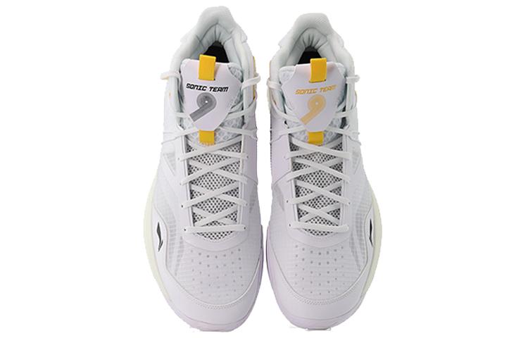 Li Ning Sonic 9 Team Basketball Shoes Men's Mid Top White/Orange ABPR017-6