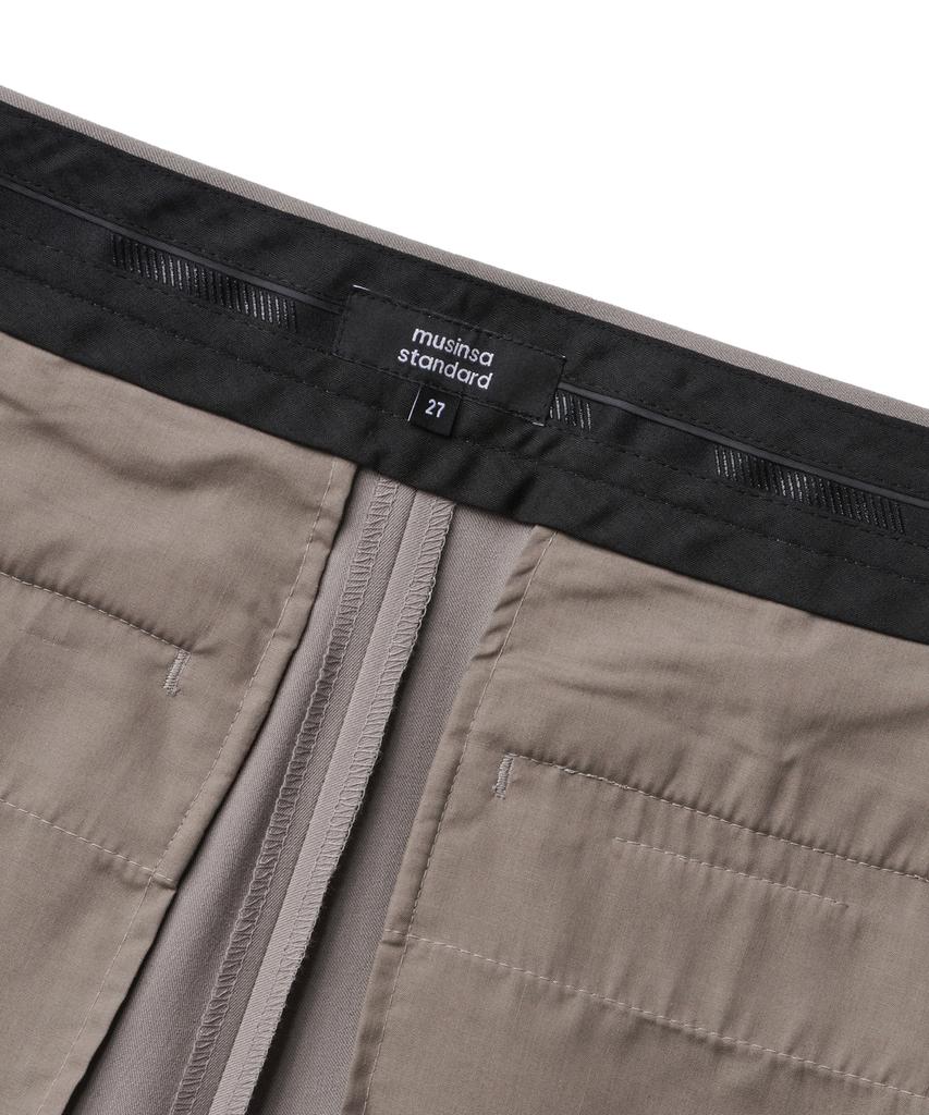 MUSINSA STANDARD WOMAN Women'S Low-Rise Wide Slacks [Grayish Beige]