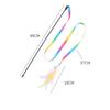 Simulation Feather Interactive Cat Toy Satin Ribbon Bell Cat Stick Toys Kitten Playing Teaser Wand Toy Cat Supplies Accessories