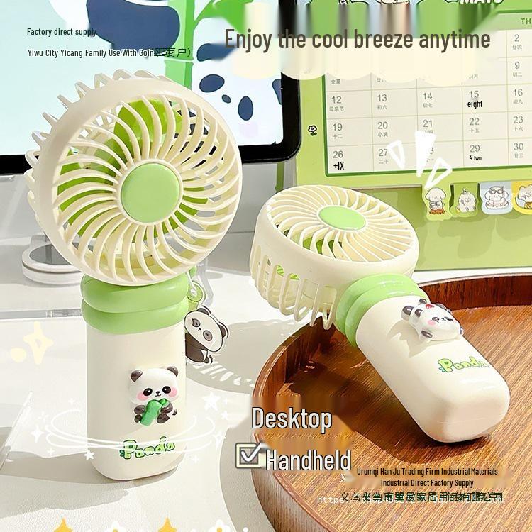 Portable USB Rechargeable Cute Panda Mini Fan for Kids and Students