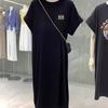 Short-sleeved T-shirt Skirt, Summer Mid-length Knee-length Dress, Slimming Over-the-knee Dress