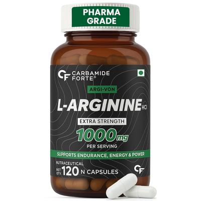 Carbamide Forte L-Arginine Creatine 1000mg Supplement for Adults 120 Veg Capsules Energy & Performance