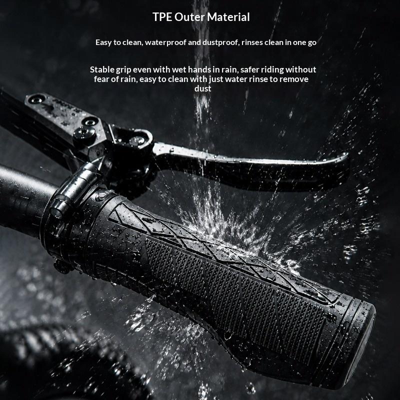 Mountain Bike Grips TPE Meat Ball Grip Aluminum Alloy Lockable Non-slip Shock-absorbing Folding Bike Riding Grip