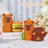 Capybara Building Block Pen Holder Multi-Function Desk Organizer for Office Supplies Cosmetics Birthday Gift Desktop Decoration