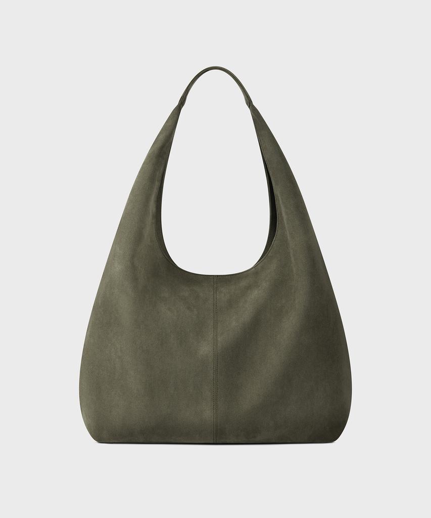 Taeseoul Leaf Hobo Suede Bag (Olive Green)