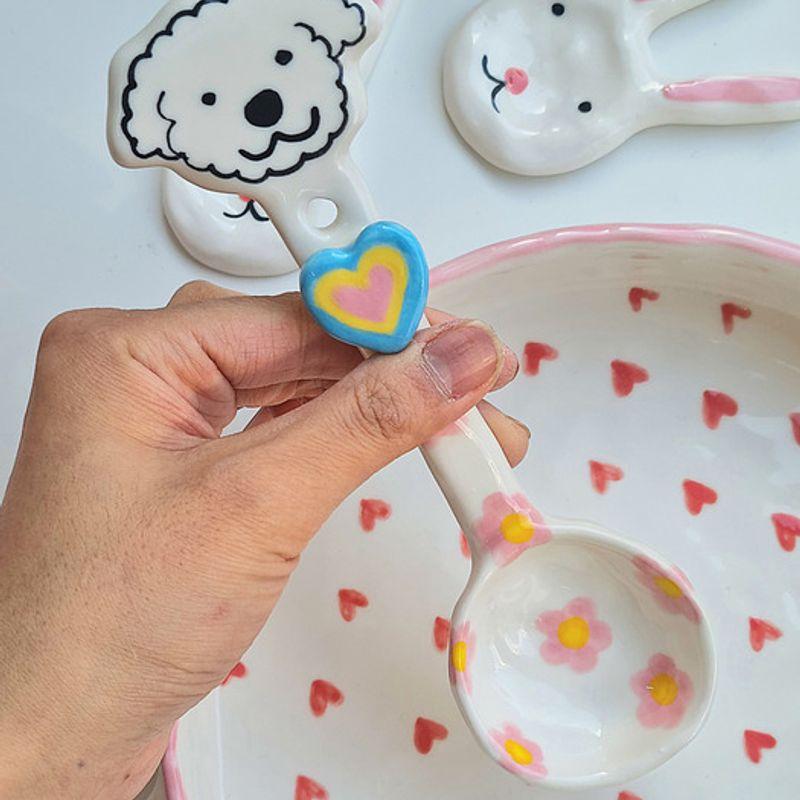 Deulkkot Ceramic Cloud Heart Spoon