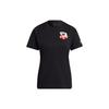 adidas T-shirt Casual Traspirante a Maniche Corte con Stampa Logo Monocromatico Collaborazione X Marimekko Top da Donna HG6321