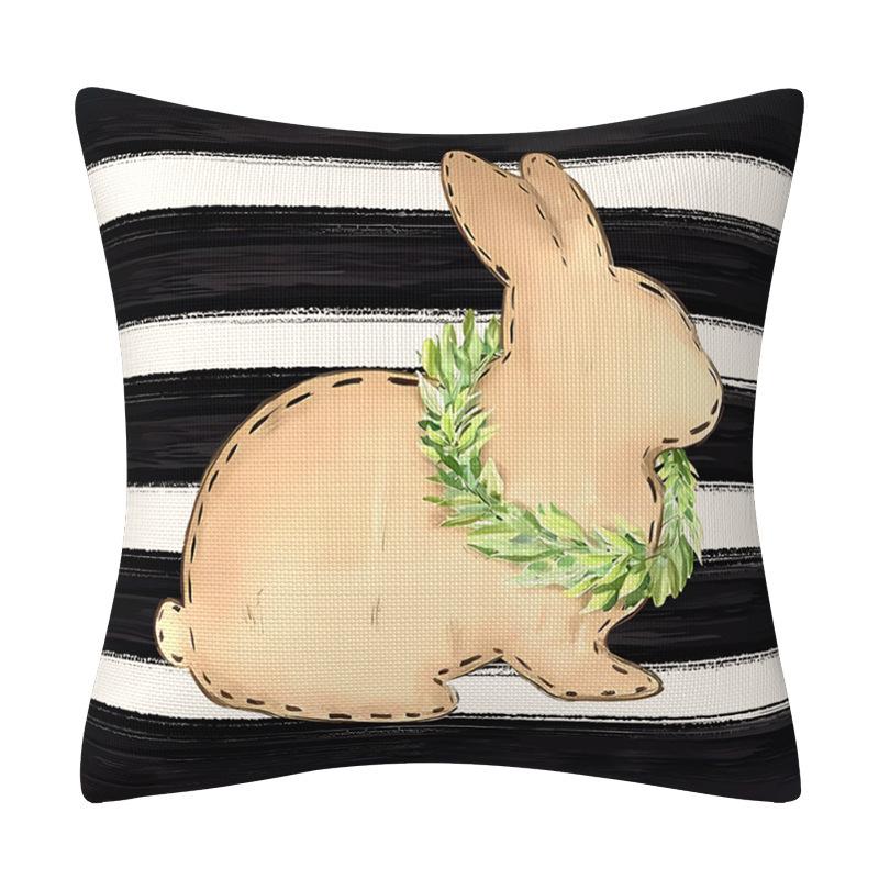 New Easter Wreath Bunny Pillow Case Spring Decorative Letter Pillow Sofa Cushion Cover Combination