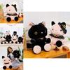 Adorable Black Lace Cat Plush Toy 8 Inch Soft Cuddly Pillow For Girlfriend Gifts
