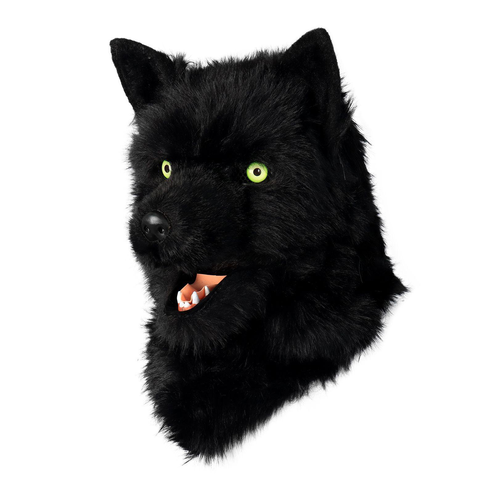 

Plush canine mask wolf head full-face mask single-head finished product cosplay Wearable clothing чорний