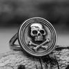 Dropshipping Men's Calvarium Skull Ring Gothic 316L Stainless Steel Biker Ring Motorcycle Band Jewellery Party Gift OSR734