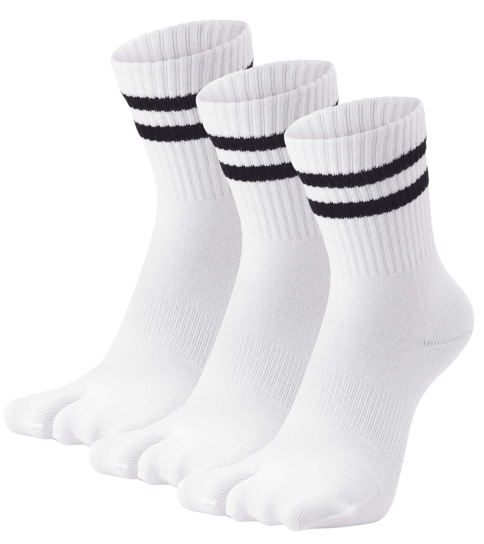 

WIOIW Tabi Прочные Идеально подходят для повседневной носки и 3 пары женских носков с двумя пальцами, Хлопок, Спорт, Бег, Носка, Поездки на работу, Школа, белый