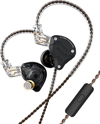 KZ ZS10 PRO Wired Earphones, 4BA+1DD In-Ear, High-End Earbuds, Chinese-Style Earphones with Ear Hooks, High Sound Isolation, Aluminum Alloy and Resin