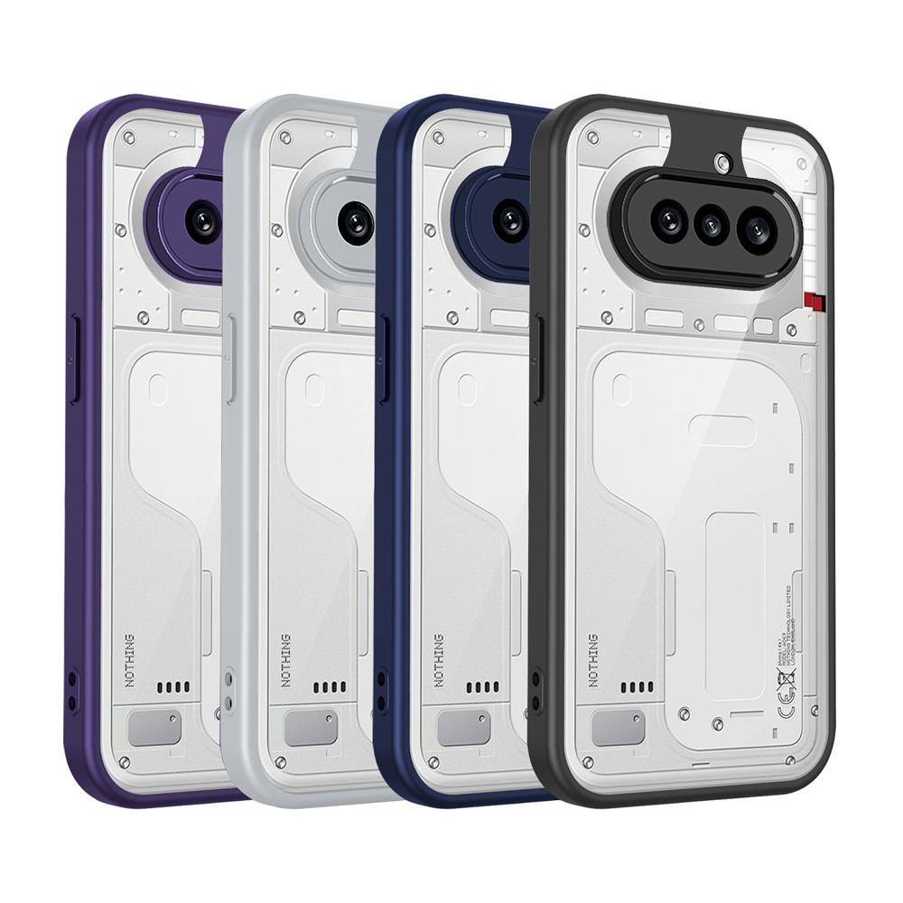 KEYSION Custodia Trasparente per Nothing Phone 4A 4A Pro Silicone+PC Trasparente Semplice Antiurto Cover per Nothing 4A Pro