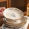 Hot Selling Flower Custom Logo Porcelain Dinner Plate 8.5 Inch Dish Steak Fruit Dessert Plates Rice Bowl Ceramic Dinnerware