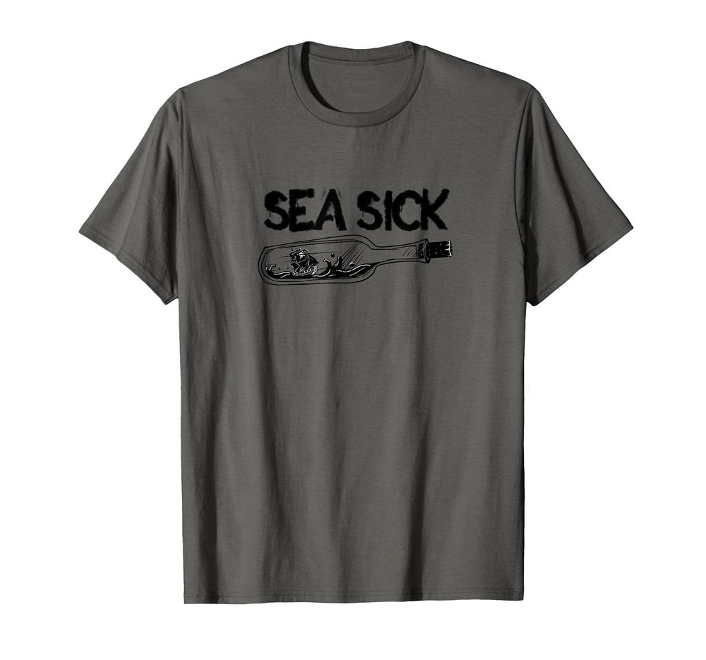 Seasick - Pirate Ship - Message in a Bottle - Treasure Map T-Shirt