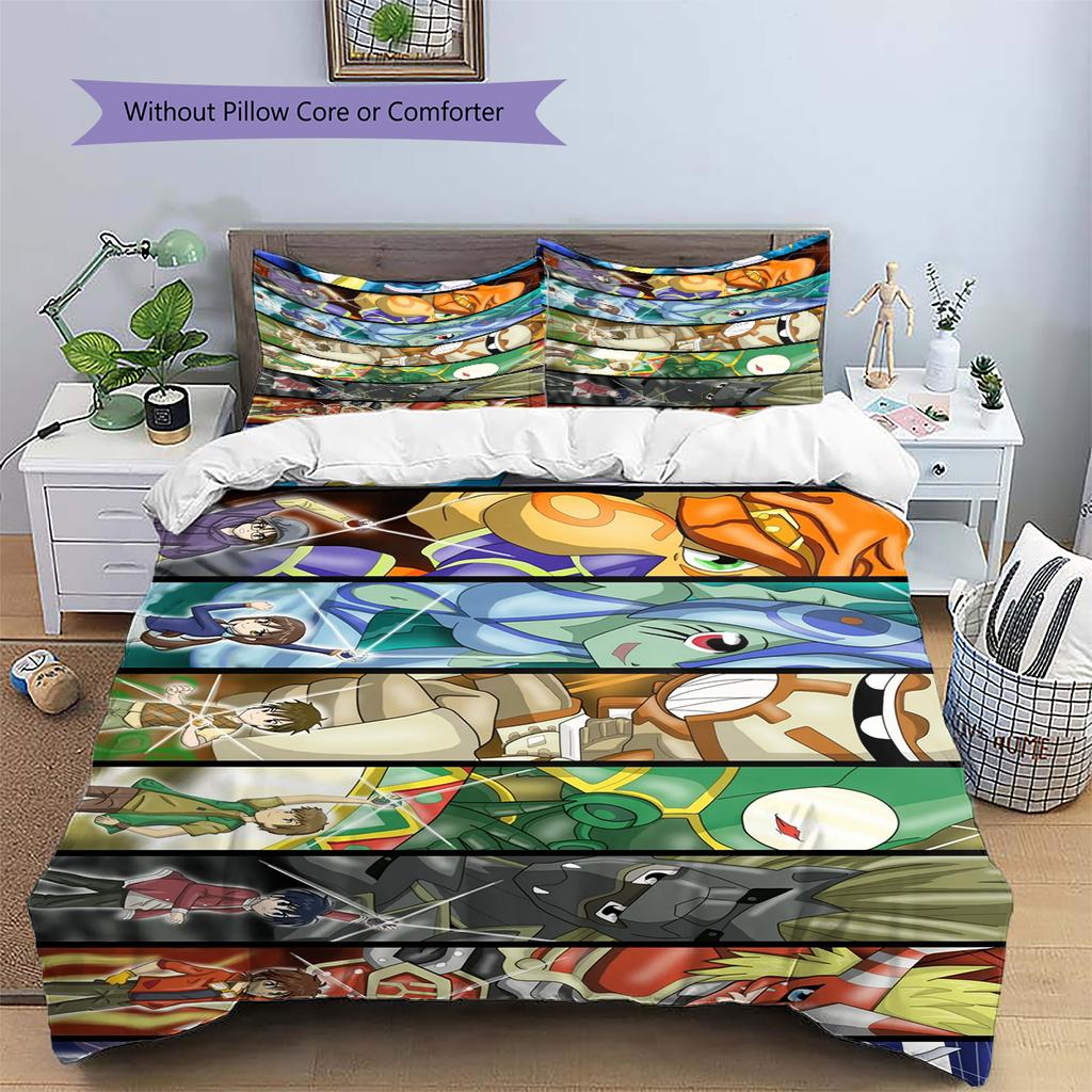 Digimon Collage Duvet Cover & Pillowcases, Digimon Fan Bedroom Bedding, Perfect Gift.chl