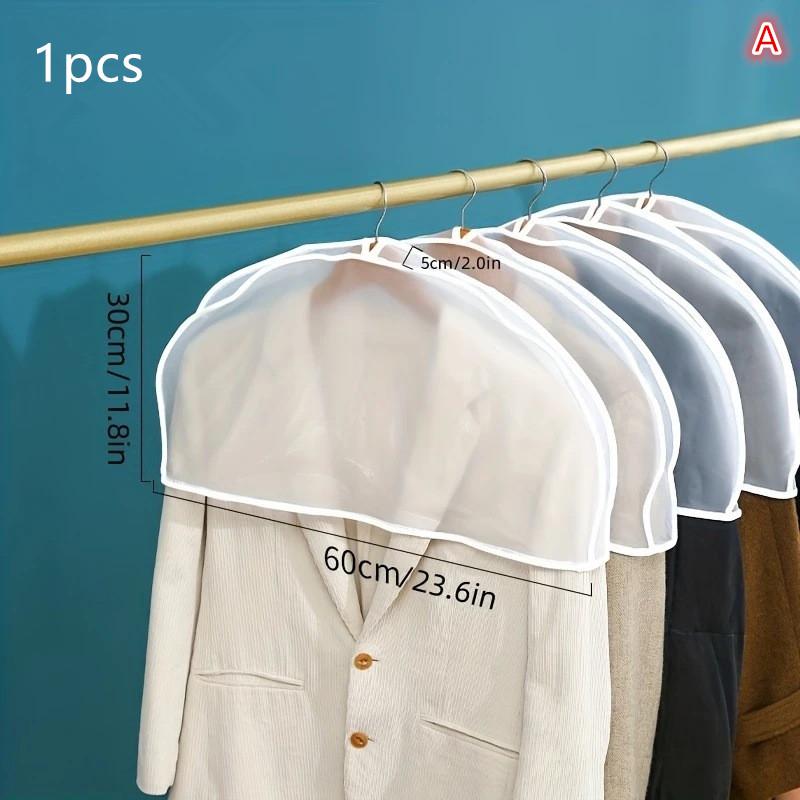 Semi-Clear Garment Bag - Short Hanging Dust Cover for Suits, Jackets, and Blazers