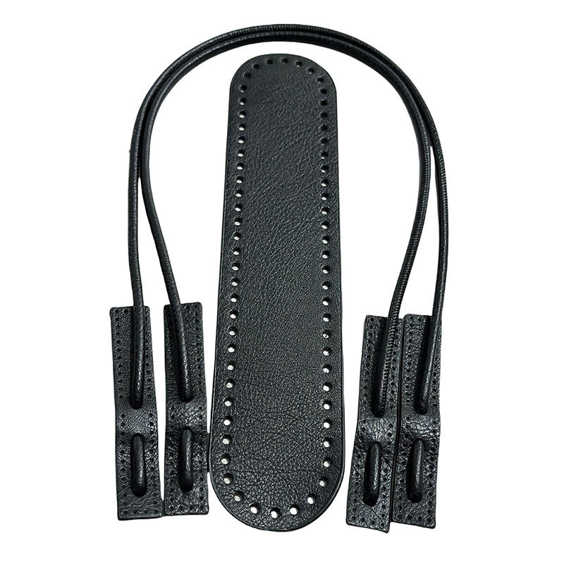 

Creative Leather Handbag Strap with Wristlet Handle DIY Knitting Crochet Round Rope Bag Base Bottom Vintage Style Handbag Accessories One Size