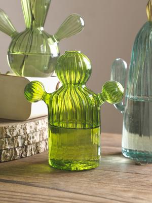 Glass Vase With Cactus Shaped Design Exquisite Workmanship Table Centerpiece Plant Vase For Dining Room Home Decorations Gifts