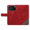 For iPhone 17 Pro Leather Case Geometric Line Design Wallet Phone Cover with Wrist Strap