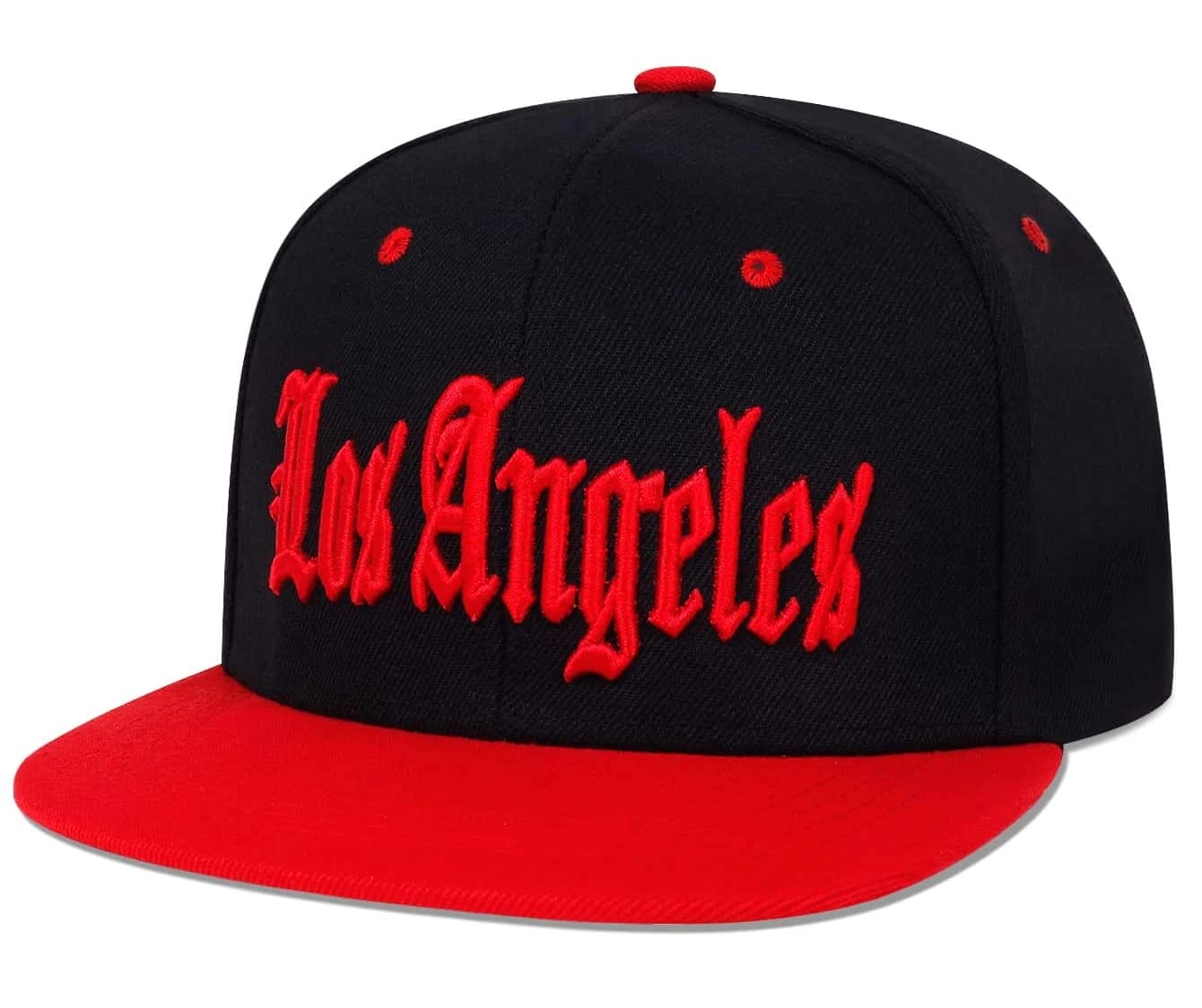 

Sproutsy Los Angeles Hip Korean Unisex Men s Cap, Stylish, Flashy, Hop, Popular, Style, (Black + Red)