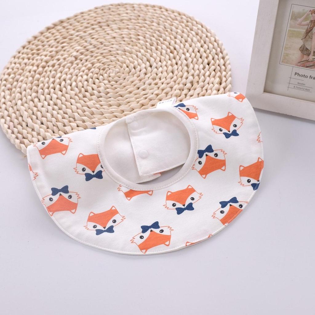 Cotton Muslin Baby Drool Bibs Soft Breathable Bandana Newborn Neck Bib Soft Cartoon Print Toddler Feeding Bibs for  Boy Girl