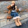 Fur integrated snow boots women's 2025 winter new thick-soled high tube two wear folded versatile thickened warm cotton shoes