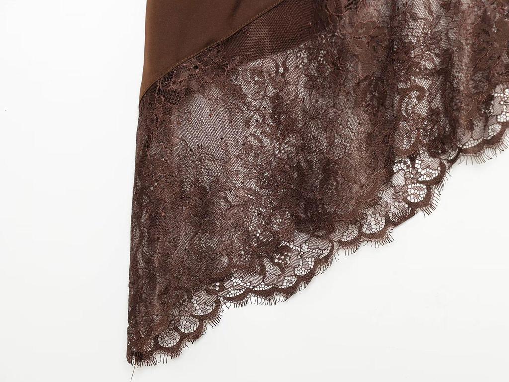 2026 Frühling Europäischer & Amerikanischer Stil Damen Spitze Patchwork Neckholder Top Weste