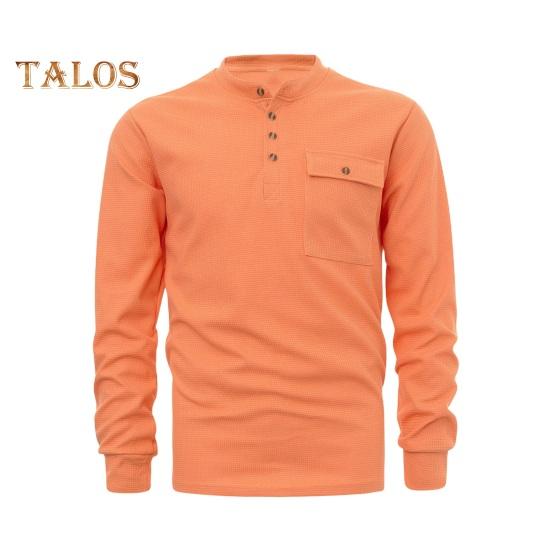 

Осенне-весенняя мужская рубашка с круглым вырезом, нагрудным карманом на пуговицах, эластичными манжетами, утолщенным однотонным пуловером, свободным повседневным деловым стилем S хаки