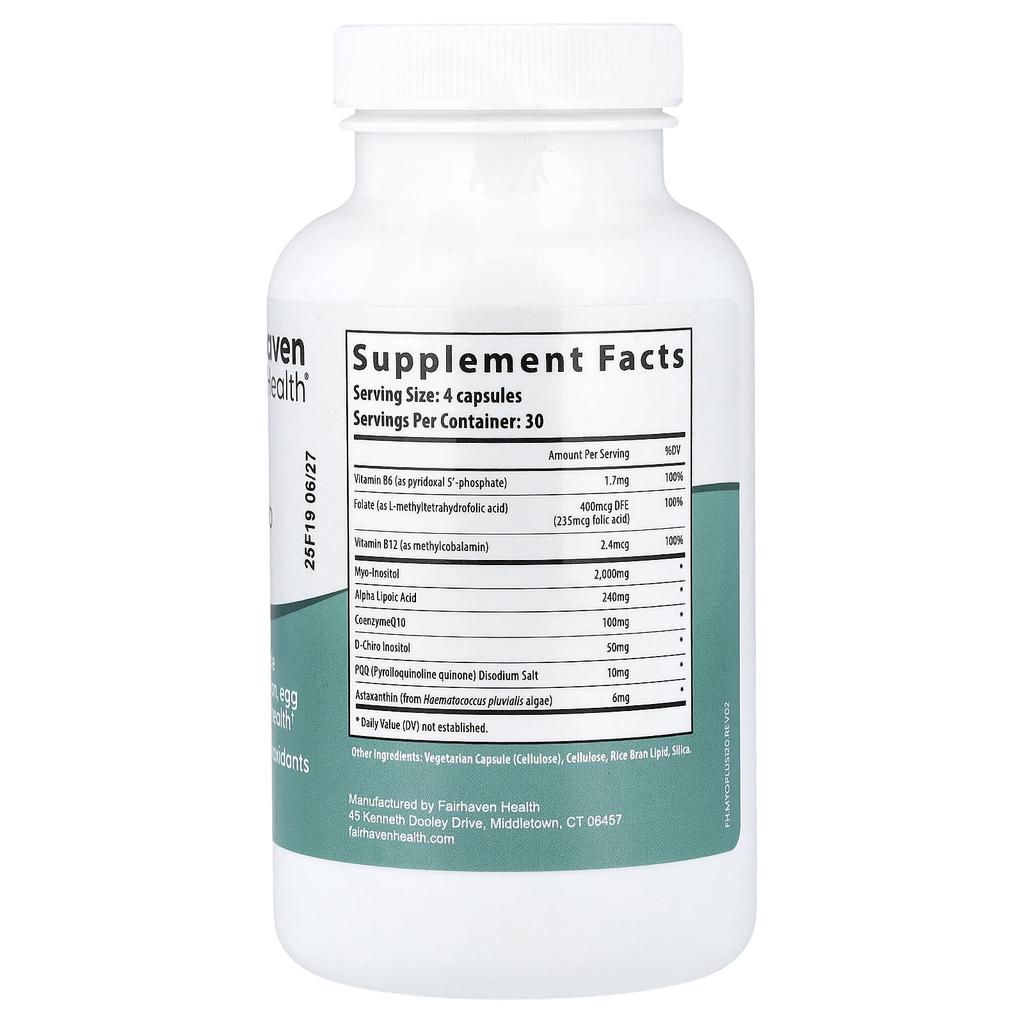 Fairhaven Health, PQQ + Myo + d-Chiro-Inositol, 120 Capsules