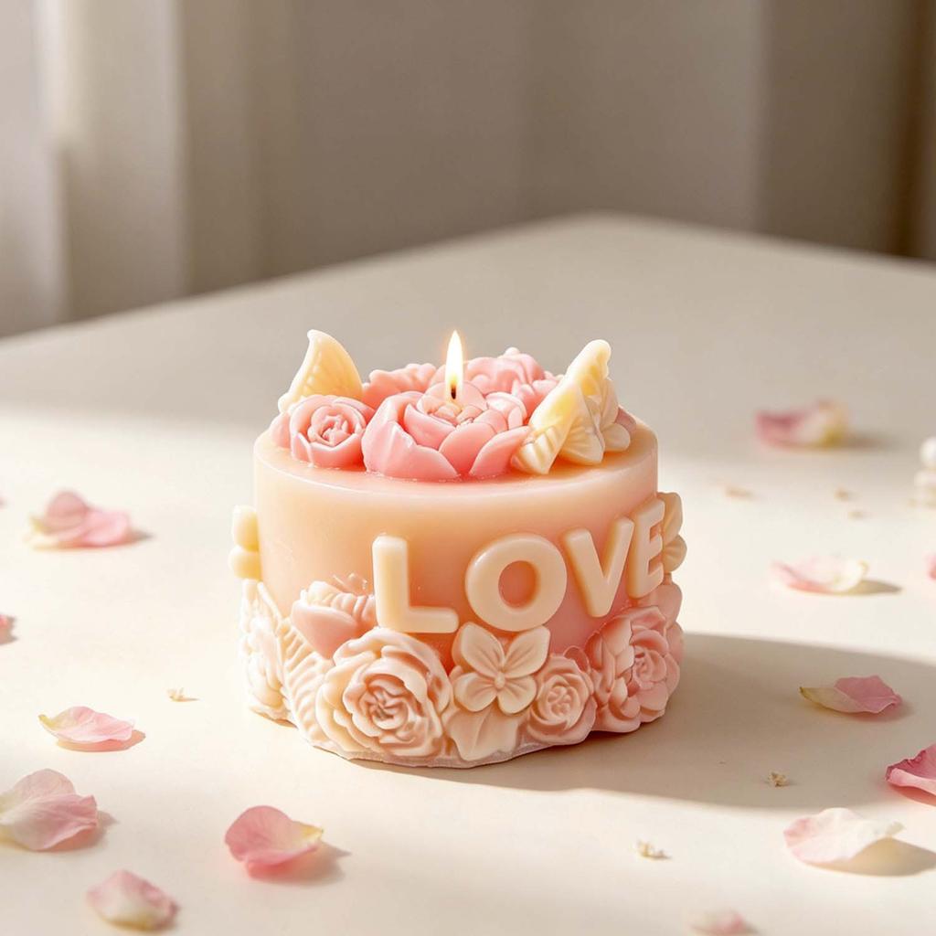 Scented Candle Mold Flexible Gypsum Soap Mold 3d Love Heart Mold Easy To Clean For Aromatic Gypsum Chocolate Baking Resin Crafts