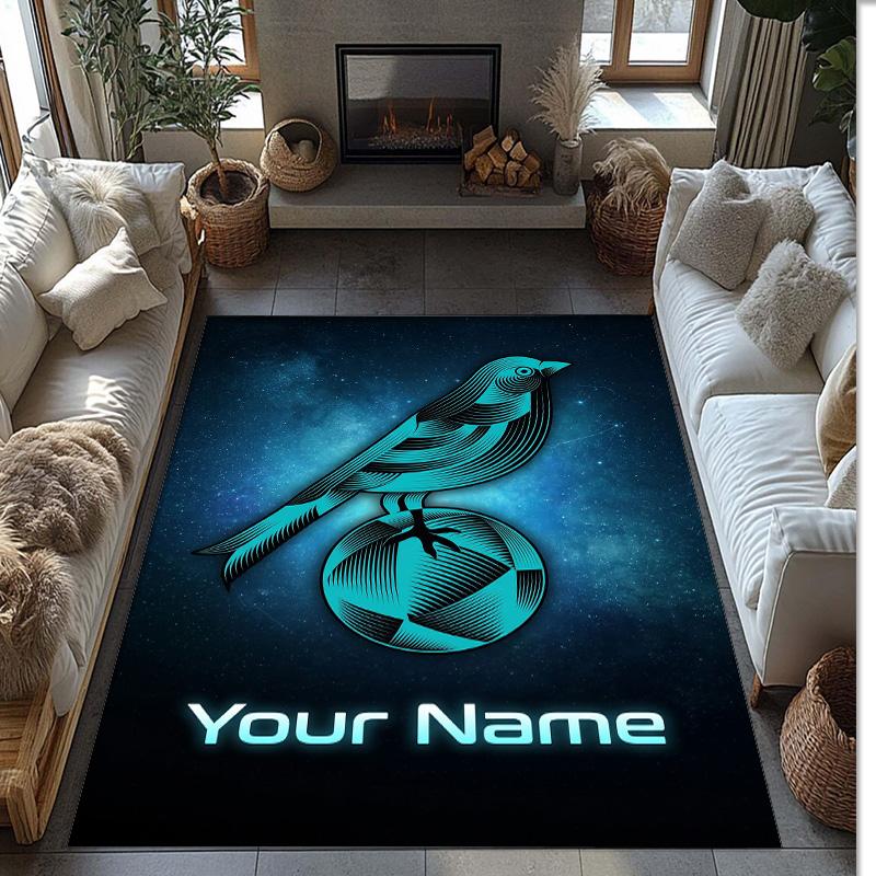 Norwich City Printed Crystal Velvet Rug Non‑Slip Crystal Velvet Carpet For Sofa Bedroom Indoor Home Decoration
