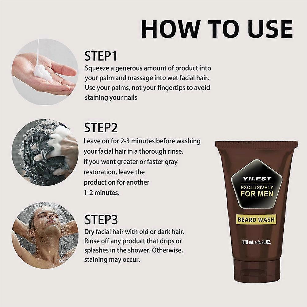 Cujmh Men's Beard Wash - Gentle Cleansing Beard Shampoo with Nutrient-Rich Extracts and Conditioning Agents, 118ml