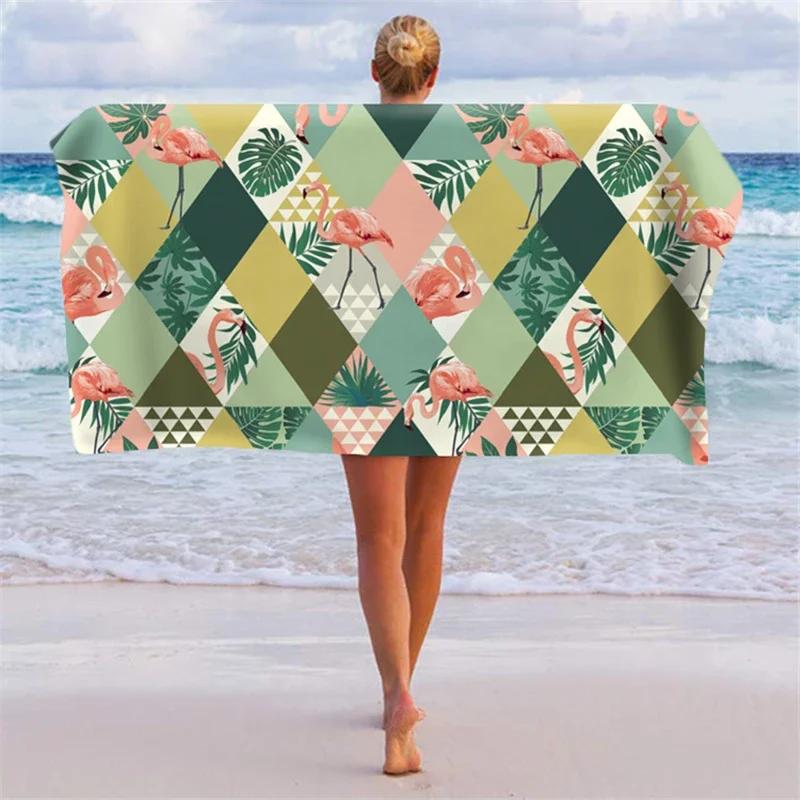 Tropical Sand Free quick dry beach towel Microfiber Bath Towels Beach cushion Swimming personalized Flamingo Beach towels