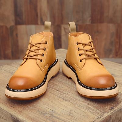 Martin Boots Men's British Big Head Leather Shoes High-top Men's Shoes Plus Velvet Trend Tooling Boots British Style Short Boots
