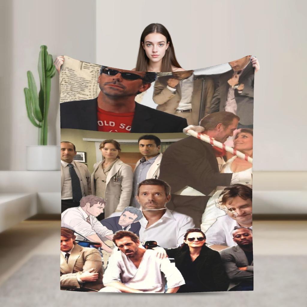 Dr. Gregory House Television Poster Blanket Warm Soft Plush Bedding Throws For Bedroom Travel Office Flannel Bedspread Bed Cover