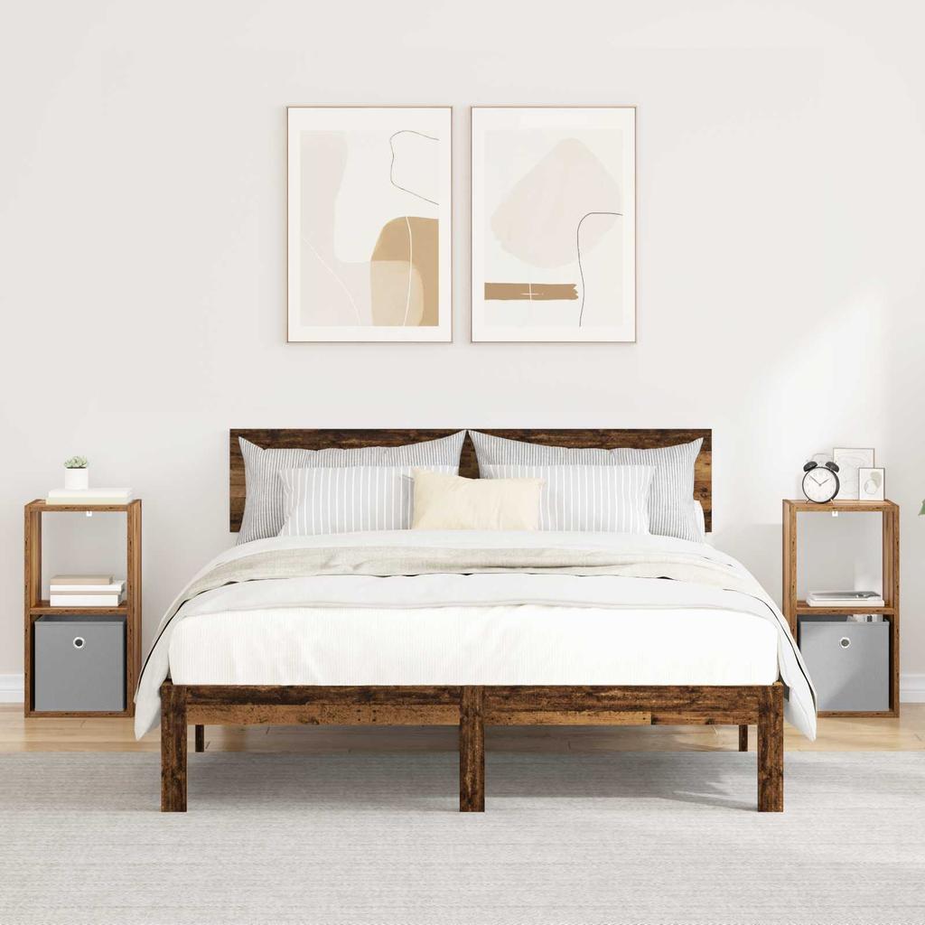 Nightstand 2 pcs Reclaimed Wood Look 30.5 x 27 x 59.5 cm Engineered Wood