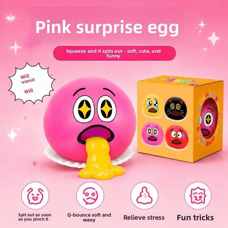 Slime Vomiting Egg Stress Relief Toy For Kids With Soft Gel Decompression Fun