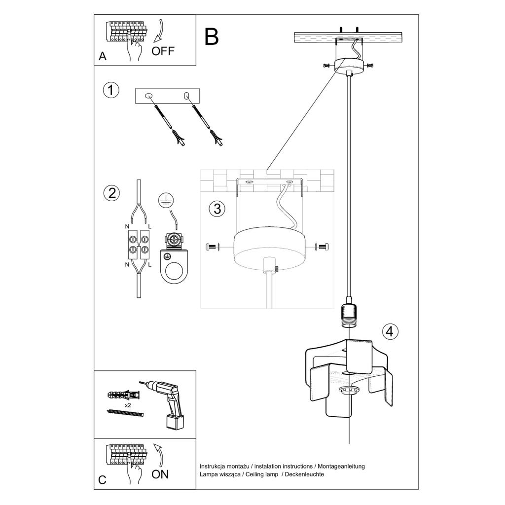 Lampa Wisząca Tulip 1 E27 Czarny Sollux Sl.0667