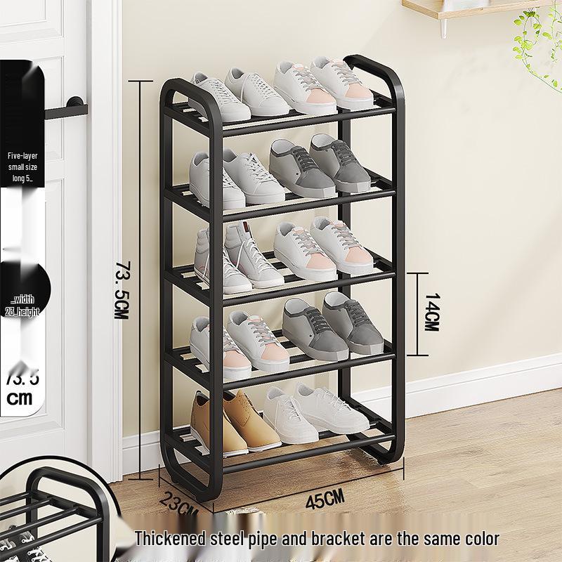 Multi-Layer Alloy Shoe Rack for Dormitory and Home Entrance Hallway