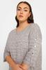 Women's Big Size Blouse Plus Size Crew Neck Half Sleeve Button Detailed Blouse 302874